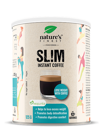 Slim Coffee , Vægttab Kaffe , Kontrol Af Madtrang , Neopuntia™ , Fjern Fedt Og Sukker , Premium Arabica , Ingen Tilsat Sukker , 125g