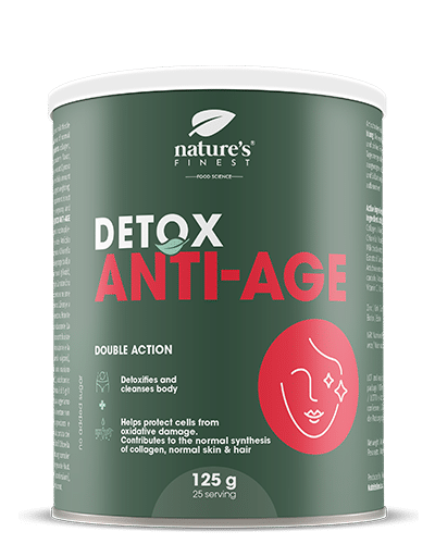 Detox Anti-Age , Skønheds- Anti-Aging-drik , Kollagen Erstatning , Negle- Og Hår Vitaminer , Anti Rynker , Naturlig , 125g