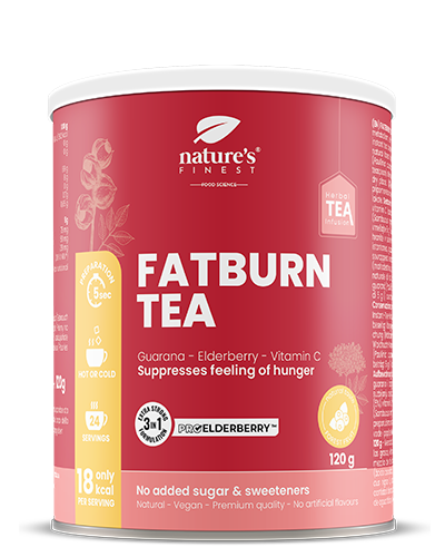 Fat Burn Slimming Tea , Te Til Fedtforbrænding , Marietidsel Te , Baldrian Te , Vægttabs Te , ProElderberry™ , Økologisk , Vegan , 120g