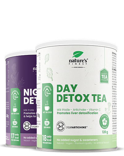 INNER CLEANSE , Day Detox Tea + Night Detox Tea , Leverbeskyttelse , Fordøjelse , Vægttab , 240g