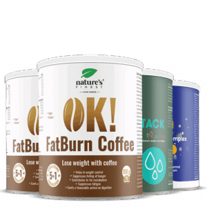 2x OK!FatBurn Coffee + Detox Aqua Attack + Golden Q10 pakke
