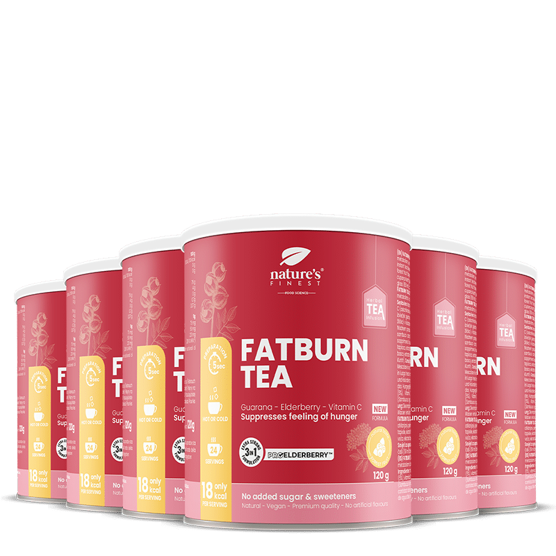 100% Økologisk Slankete | 6 x FatBurn Tea with ProElderberry™ | Mælkebøtte og Baldrian | Vegansk | fra Nature's Finest