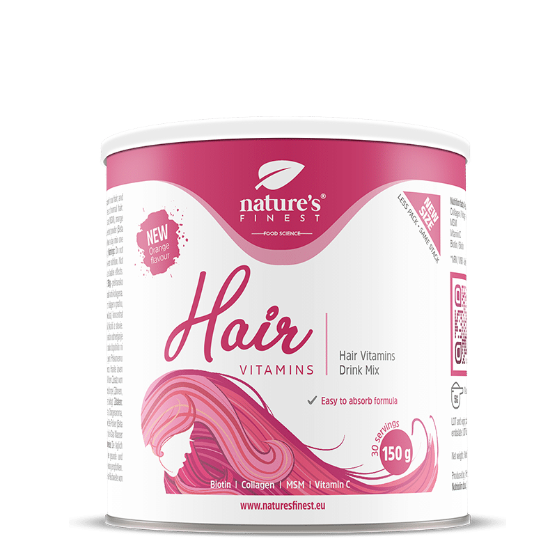 Nature's Finest Hair Vitamins | Biotin Drik Til Stærkt Og Sundt Hår | Kollagen, Msm For Vitalitet Og Glans | C‑Vitamin For Hårstyrke | Vitaminer Til H
