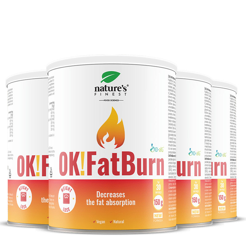 100% FatBurn Drik | 4x OK!FatBurn® | med ID-Alg® og L-Carnitin | Bedste Fedtforbrændere i Danmark | fra Nature's Finest